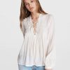 Women'S rag & bone Tops | Sachi Cotton Top Light Dove Tops | Rag & Bone