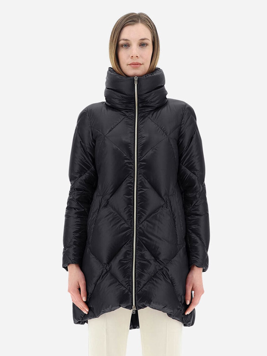 Women'S Herno Coats & Jackets | Ultralight Nylon A-Shape Jacket Black | Herno