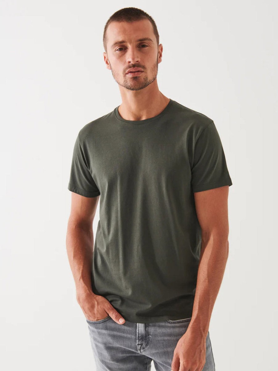 Men'S Patrick Assaraf T-Shirts | Iconic T-Shirt In Nori | Patrick Assaraf