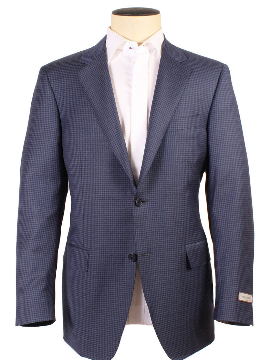 Men'S Canali Blazers & Sportcoats | Super 120S Wool Sport Jacket In Classic Blue Check | Canali