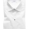 Men'S Eton Dress Shirts | Slim Fit White Satin Striped Evening Dress Shirt | Eton