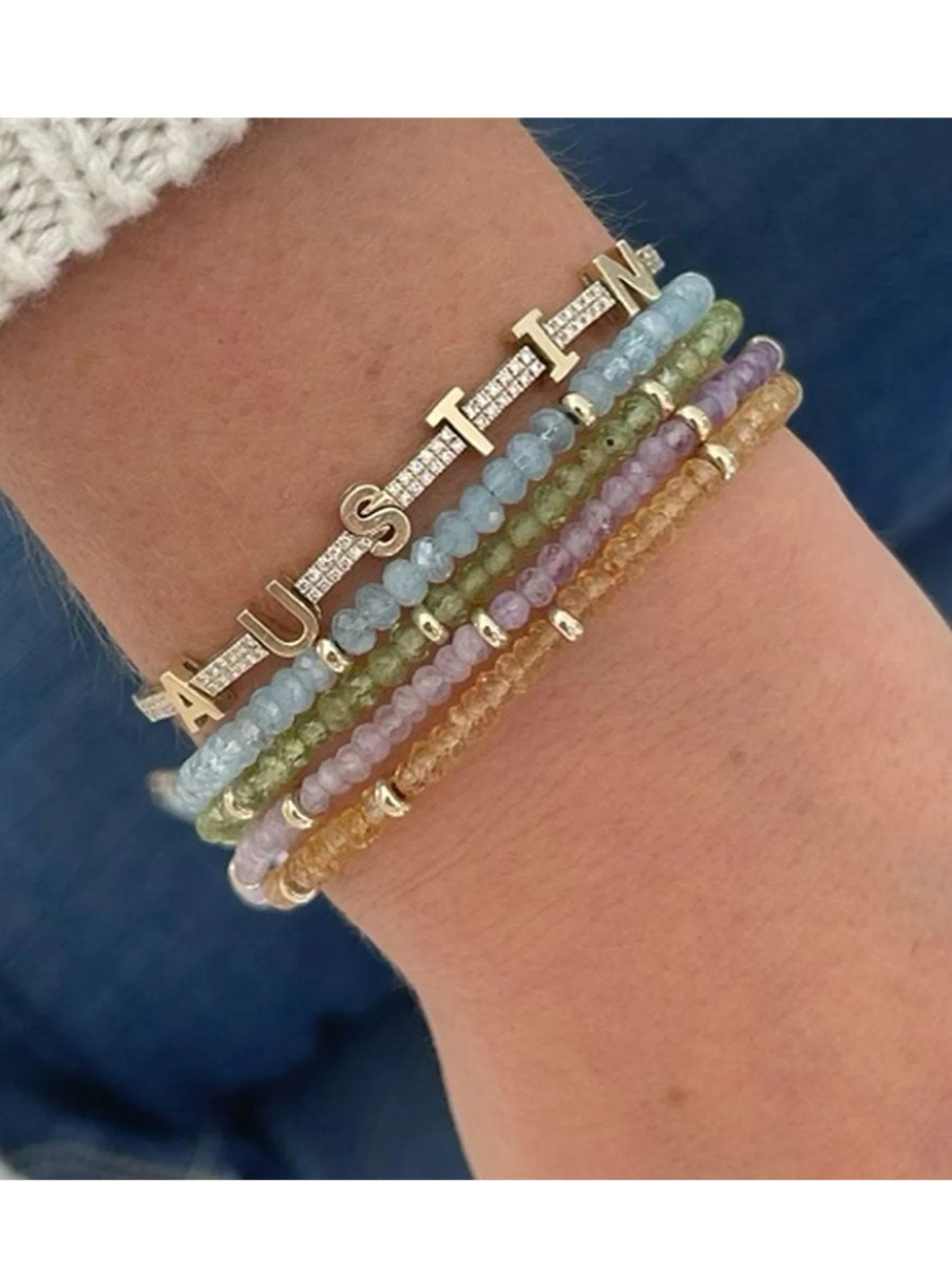 Women'S EF Collection Bracelets | Birthstone Bracelet Gold Rondelles - Tanzanite | Ef Collection