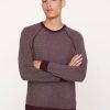 Men'S Vince T-Shirts | Birdseye Long Sleeve Sweatshirt Deep Wine/Pearl | Vince