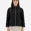 Women'S Herno Coats & Jackets | Diamond-Quilted Nylon Ultralight Bomber Black | Herno