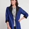 Women'S Hinson Wu Tops | Constance Reversible Long Sleeve Silk Satin Jacket In Royal/Black | Hinson Wu