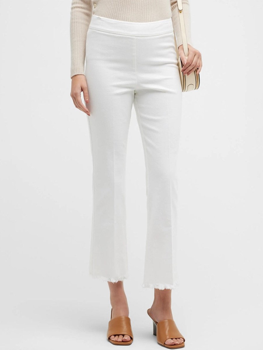 Women'S Avenue Montaigne Pants & Leggings | Leo Frayed Cropped Denim White | Avenue Montaigne