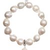 Women'S Margo Morrison Bracelets | Margo Morrison White Baroque Pearl Stretch Bracelet