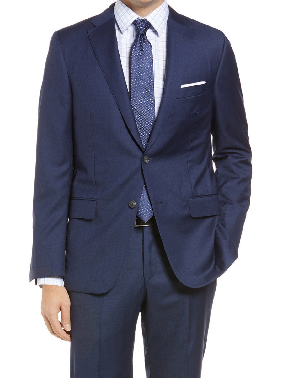 Men'S HicNew Freeman Suits | Buy Navy Sharkskin Suit Suits