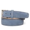 Men'S LEN Belts Belts | Italian Suede Denim Veg Stitch | Len Belts