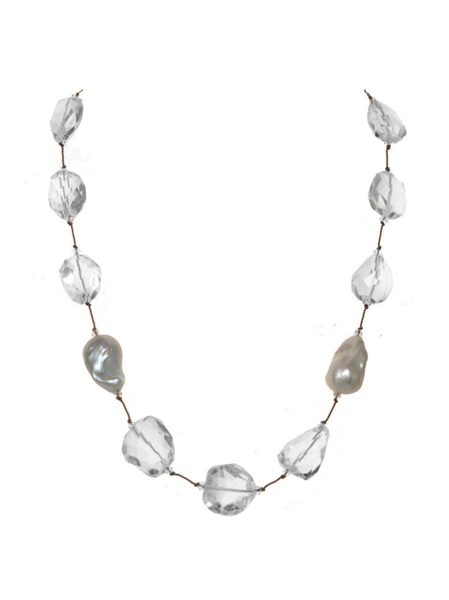 Women'S Margo Morrison Necklaces | Crystal Necklace With Baroque Pearls | Margo Morrison